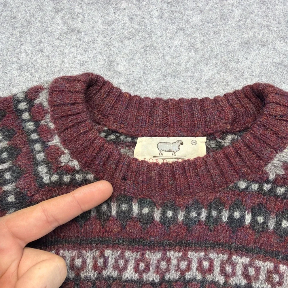 Lord Jeff 100% Shetland Wool Sweater Men's Medium Fair Isle Made in Scotland